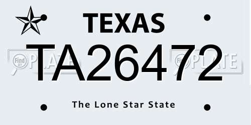 TA26472 Texas License Plate