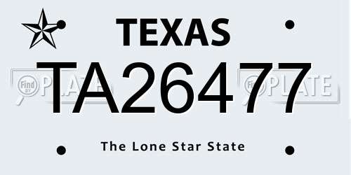 TA26477 Texas License Plate