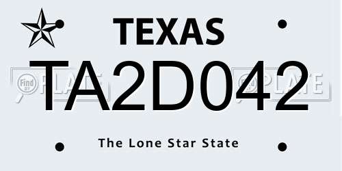 TA2D042 Texas License Plate
