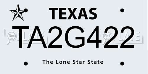 TA2G422 Texas License Plate