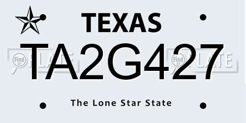 TA2G427 Texas License Plate