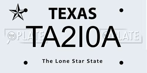 TA2I0A Texas License Plate