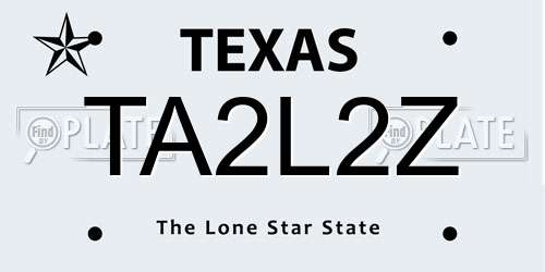 TA2L2Z Texas License Plate