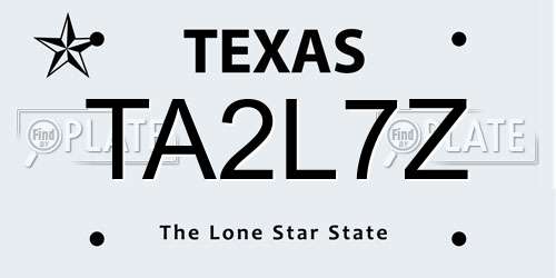 TA2L7Z Texas License Plate