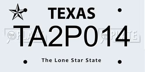 TA2P014 Texas License Plate