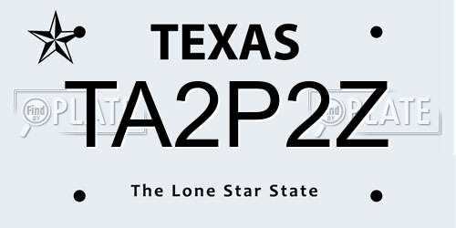TA2P2Z Texas License Plate