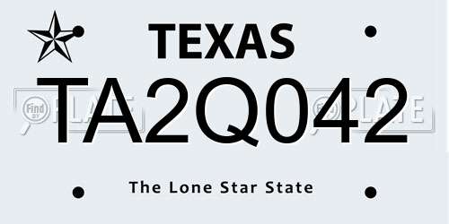 TA2Q042 Texas License Plate