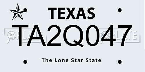 TA2Q047 Texas License Plate