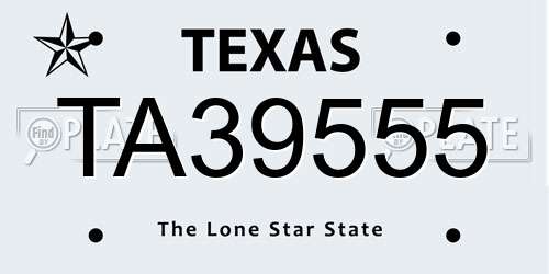 TA39555 Texas License Plate