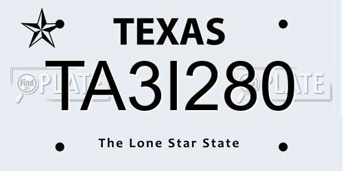 TA3I280 Texas License Plate