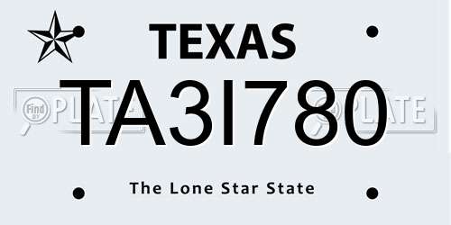 TA3I780 Texas License Plate