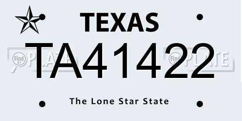TA41422 Texas License Plate