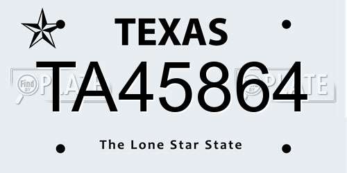 TA45864 Texas License Plate