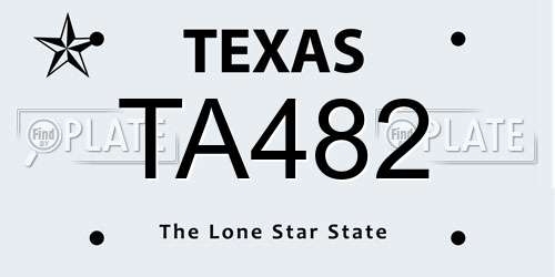 TA482 Texas License Plate