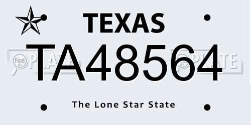 TA48564 Texas License Plate