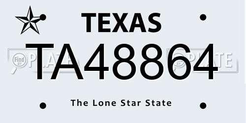 TA48864 Texas License Plate