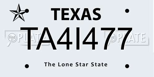 TA4I477 Texas License Plate