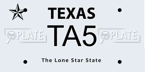TA5 Texas License Plate