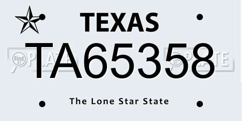 TA65358 Texas License Plate