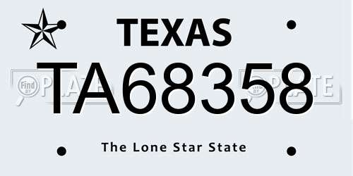 TA68358 Texas License Plate