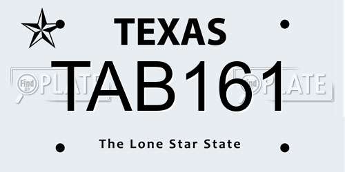 TAB161 Texas License Plate