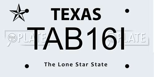 TAB16I Texas License Plate