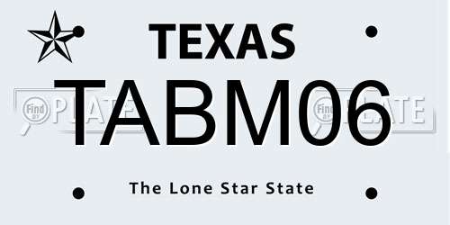 TABM06 Texas License Plate