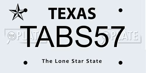 TABS57 Texas License Plate