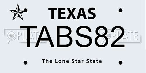 TABS82 Texas License Plate