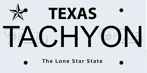TACHYON Texas License Plate