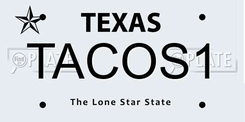 TACOS1 Texas License Plate