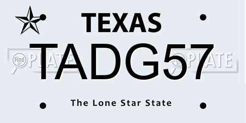 TADG57 Texas License Plate