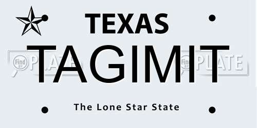 TAGIMIT Texas License Plate