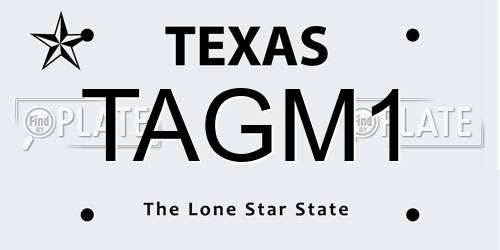 TAGM1 Texas License Plate