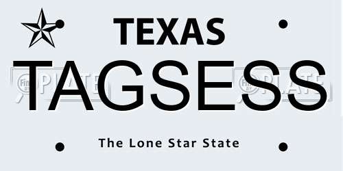 TAGSESS Texas License Plate