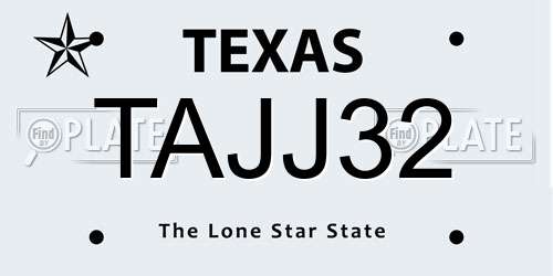 TAJJ32 Texas License Plate