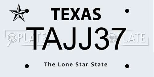 TAJJ37 Texas License Plate