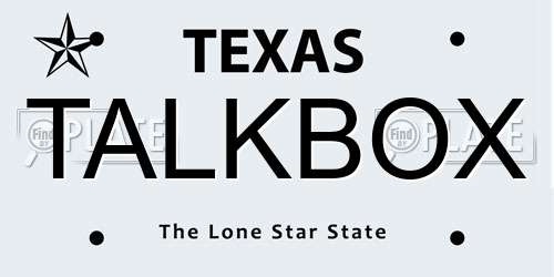 TALKBOX Texas License Plate