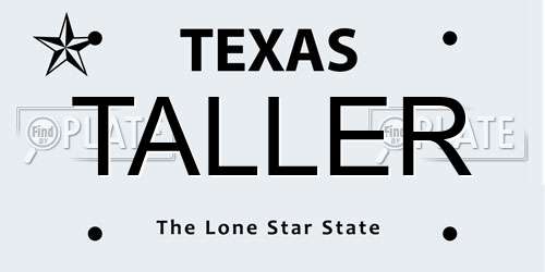 TALLER Texas License Plate