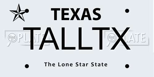TALLTX Texas License Plate