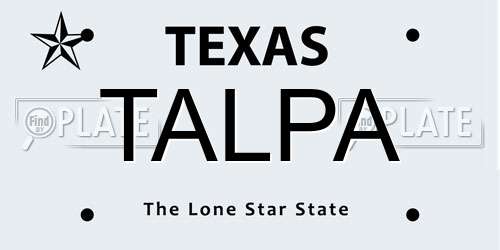 TALPA Texas License Plate