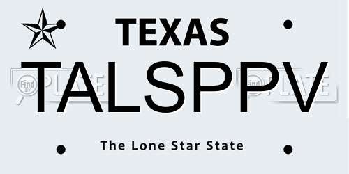 TALSPPV Texas License Plate