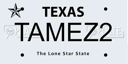 TAMEZ2 Texas License Plate