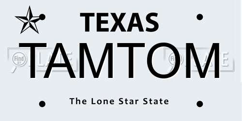 TAMTOM Texas License Plate