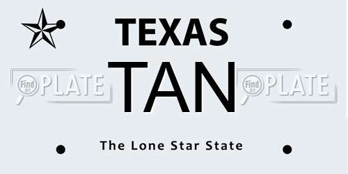 TAN Texas License Plate
