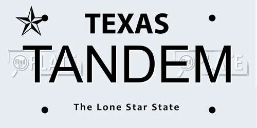 TANDEM Texas License Plate