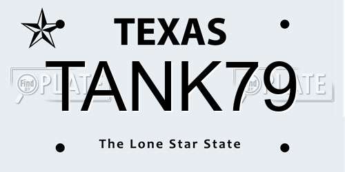 TANK79 Texas License Plate