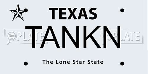TANKN Texas License Plate
