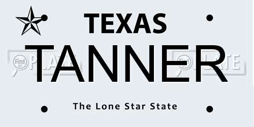 TANNER Texas License Plate