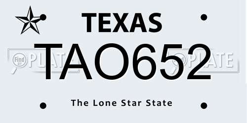 TAO652 Texas License Plate